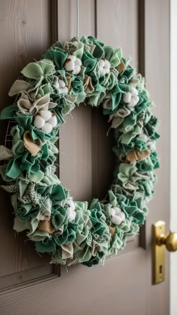 DIY Wreath with Fabric Scraps