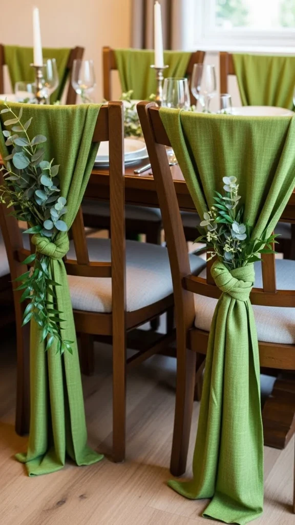 Dining Chair Green Tie