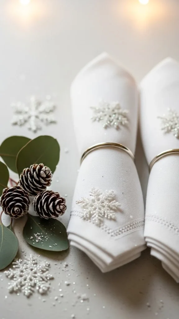Elegant Cloth Napkins with Simple Rings