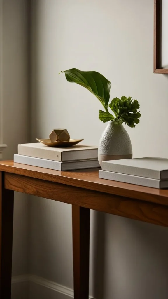 Entry Table with One Green Accent