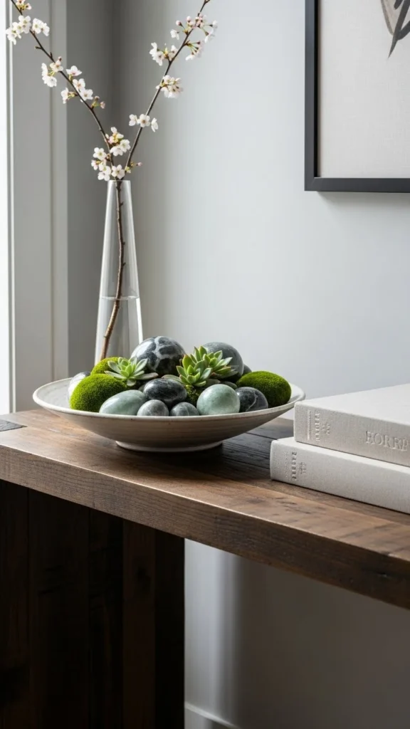 Entryway Bowl with Green Decor
