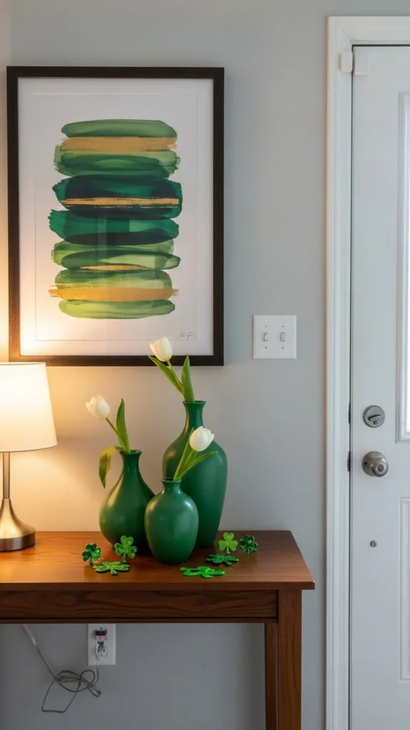 Entryway Table with Simple Green Accents