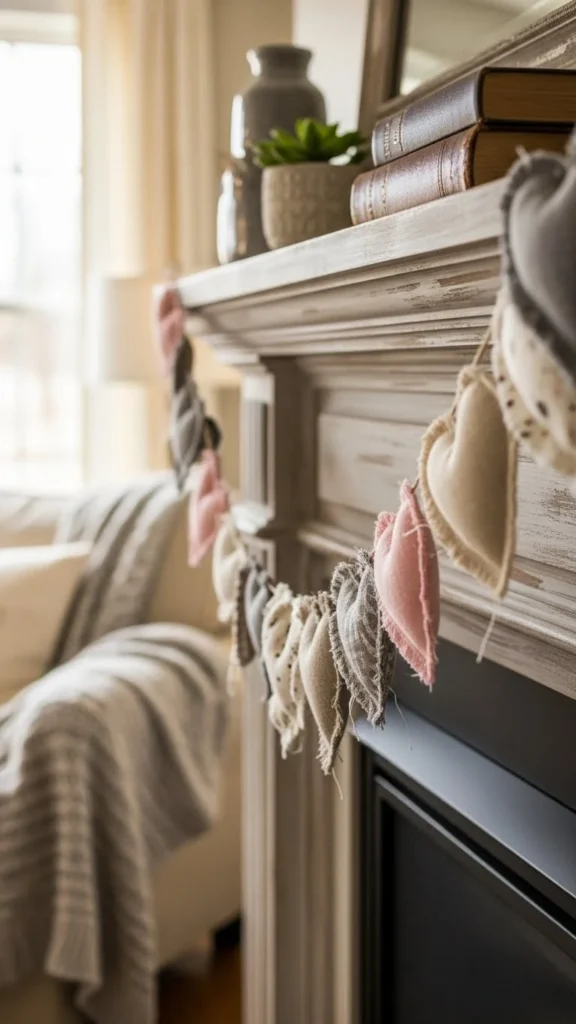 Fabric Scrap Heart Garland