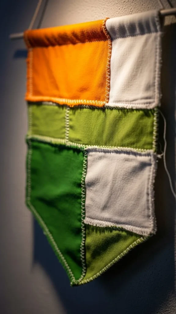 Fabric Scrap Irish Flag Banner