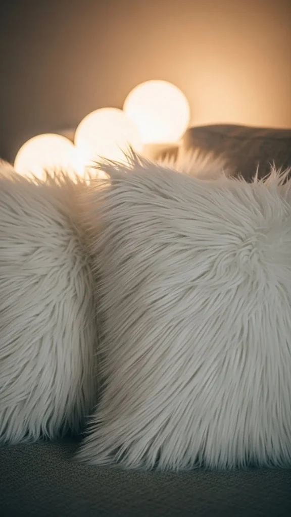 Faux Fur Snowy Pillows