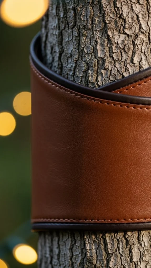 Faux Leather Wrapped Collar