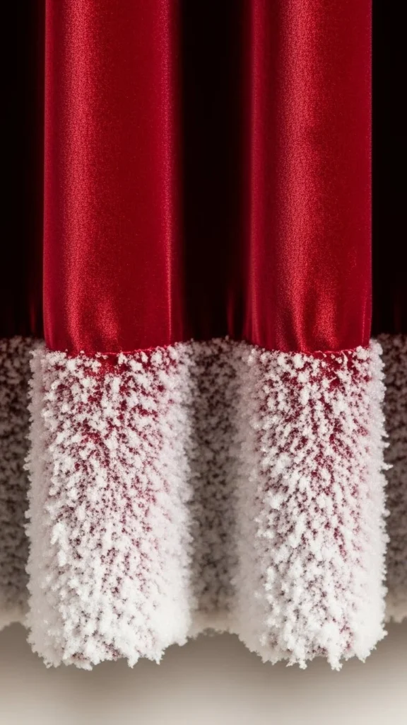 Faux Snow Curtain Border