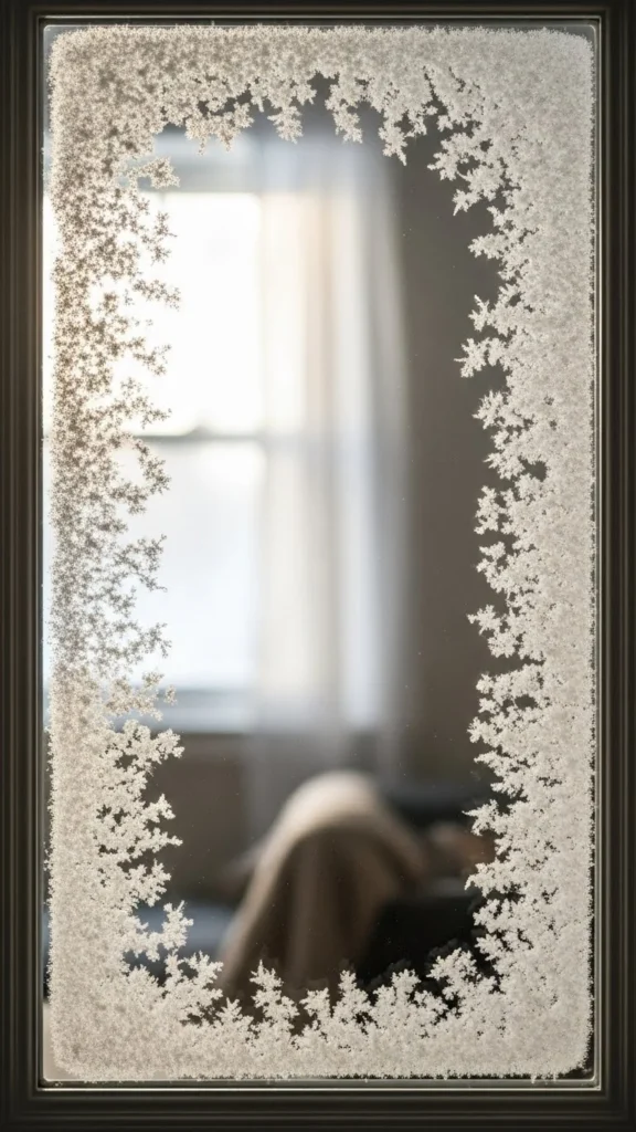 Faux Snow Spray on Door Windows