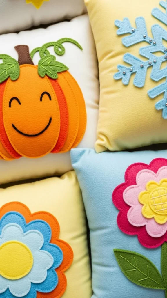 Felt Appliqué Pillows