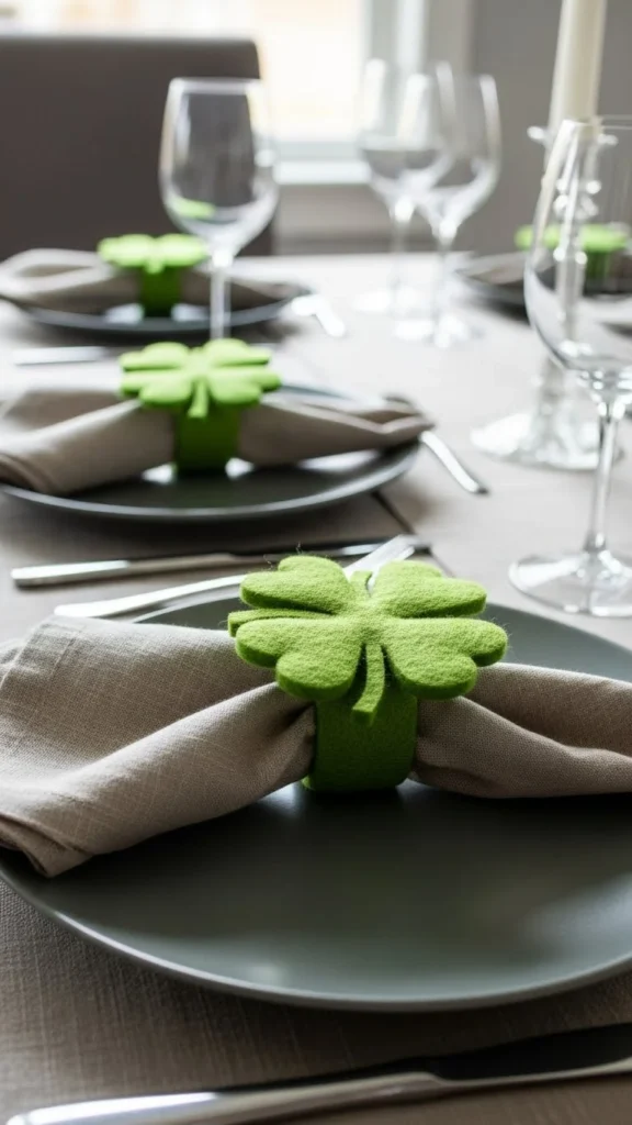Felt Clover Napkin Rings