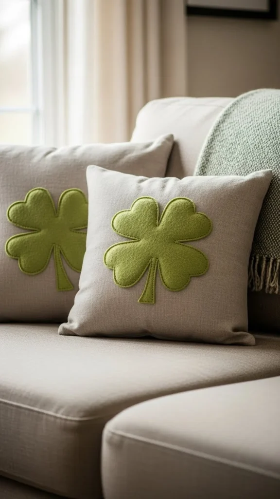 Felt Clover Pillow Accents