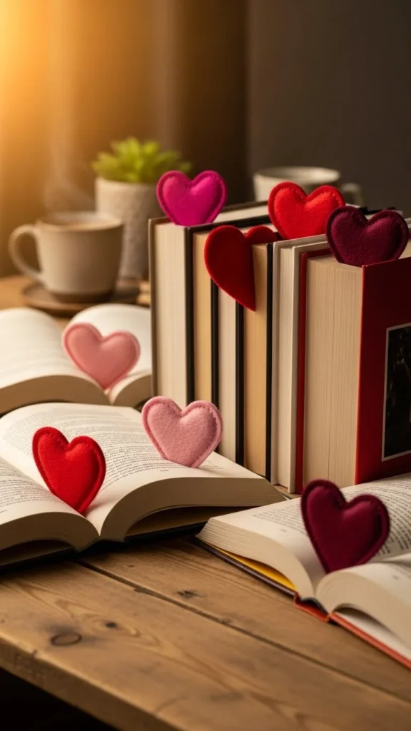 Felt Heart Bookmarks