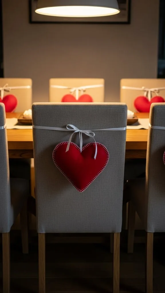Felt Heart Chair Ties