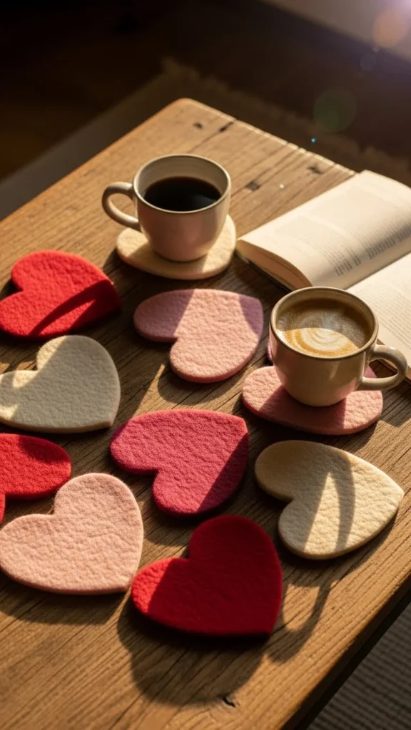 Felt Heart Coasters