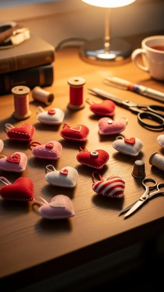 Felt Heart Desk Decor
