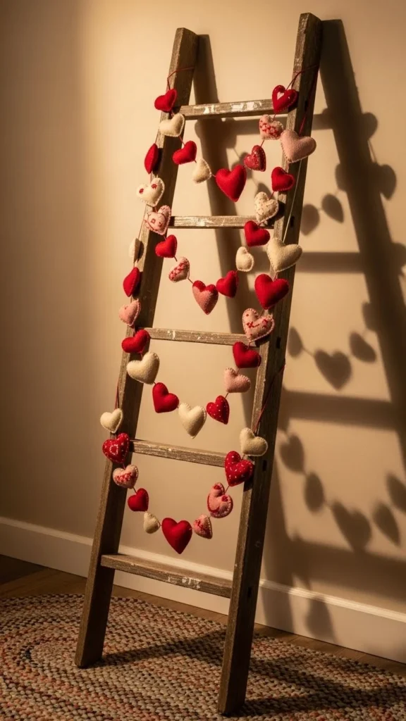 Felt Heart Hanging Ladder Decor