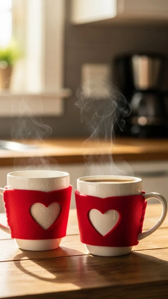 Felt Heart Mug Sleeves