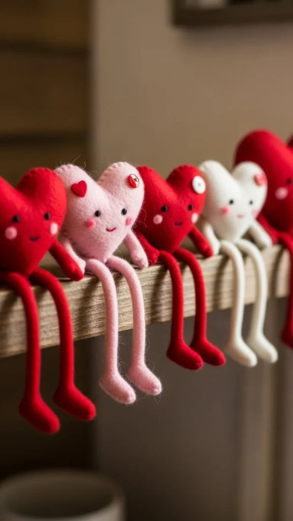 Felt Heart Shelf Sitters