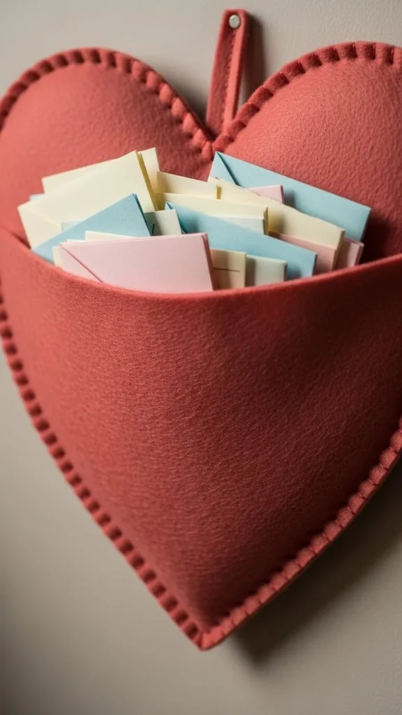 Felt Heart Wall Pocket