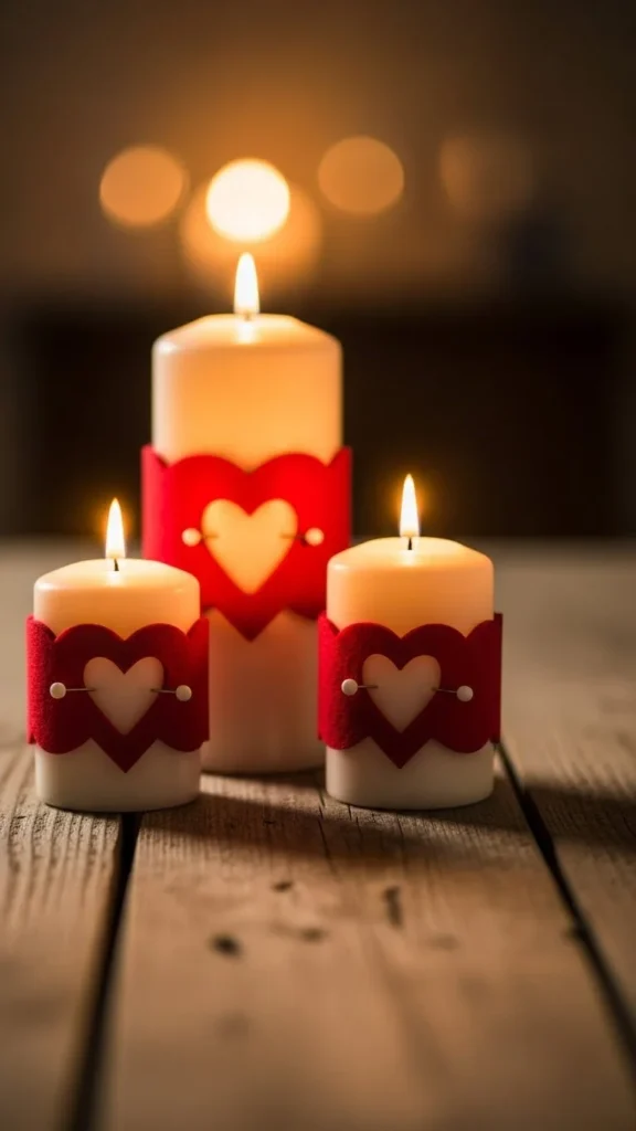 Felt Valentine Candle Wraps