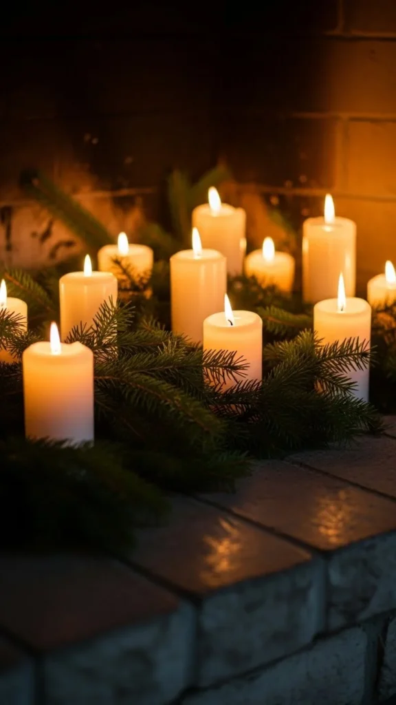Fireplace Hearth Candle Garden