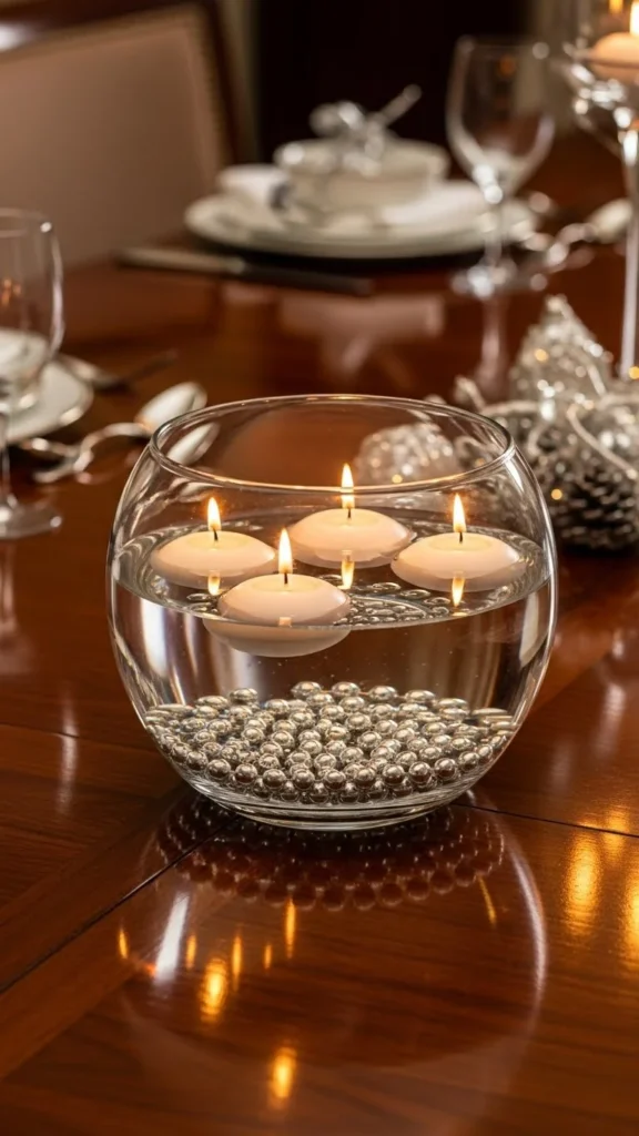 Floating Candles in a Glass Bowl