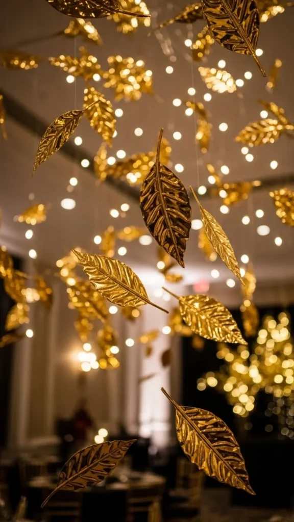 Floating Metallic Leaves