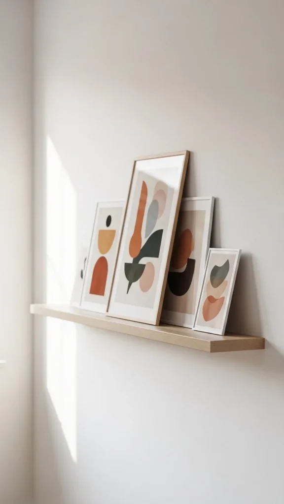 Floating Shelf With Rotating Art