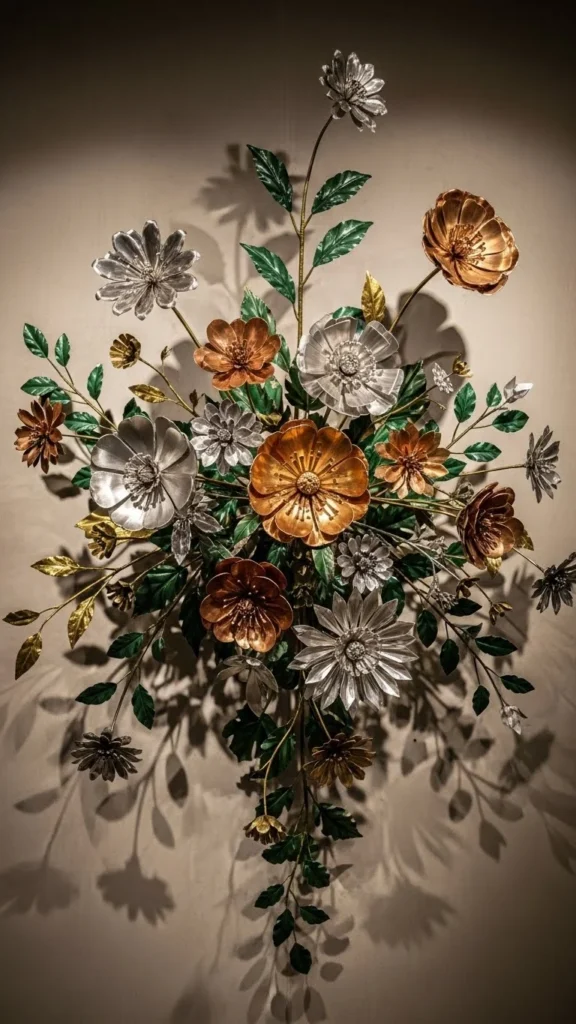 Floral Metallic Mix Wall