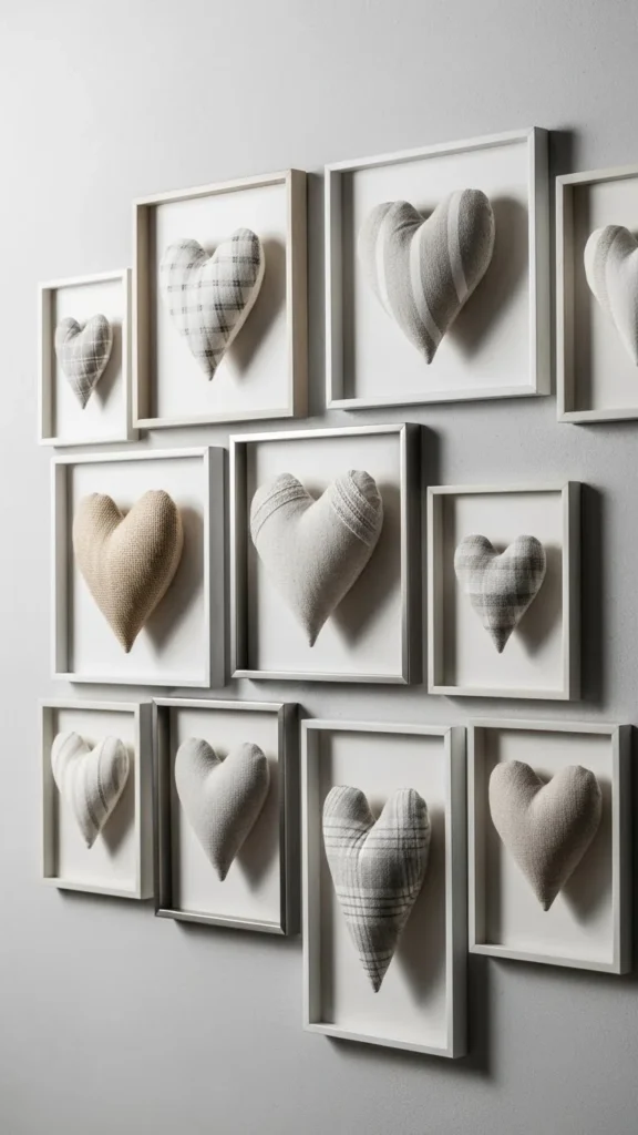 Framed Fabric Hearts