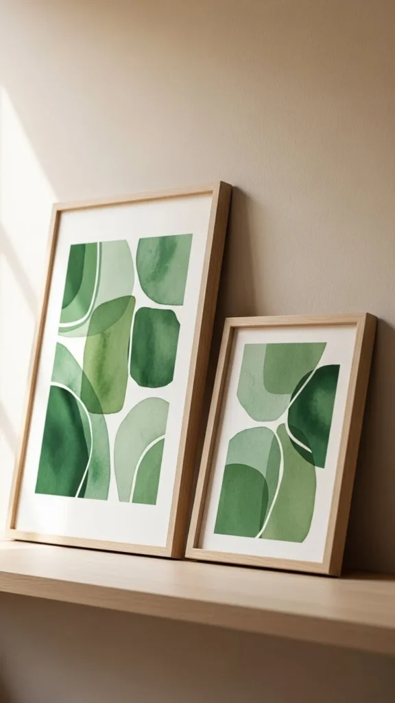 Framed Green Paper Prints