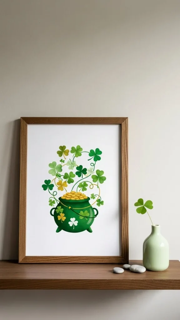 Framed Printable Art in Green Tones