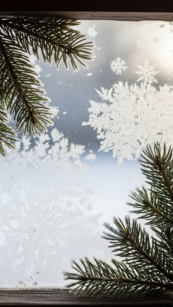 Frosted Evergreen Corners