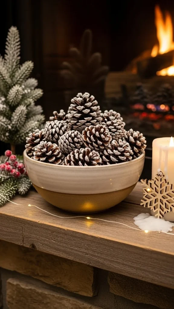 Frosted Pinecone Bowl