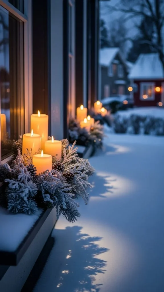 Frosted Window Candle Glow