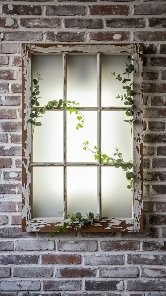 Frosted Window Frame Wall Piece