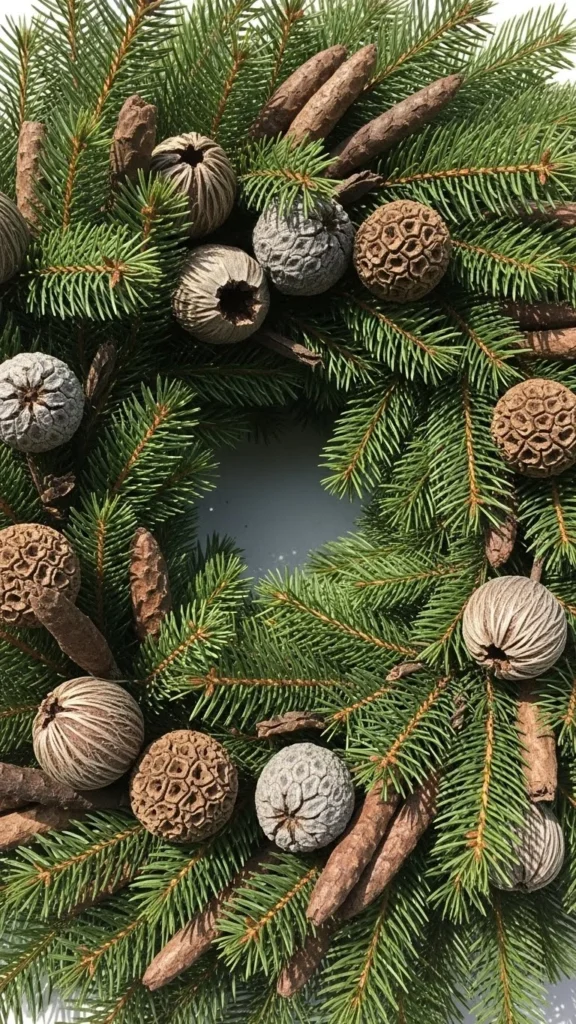 Full Pine & Seed Pod Wreath