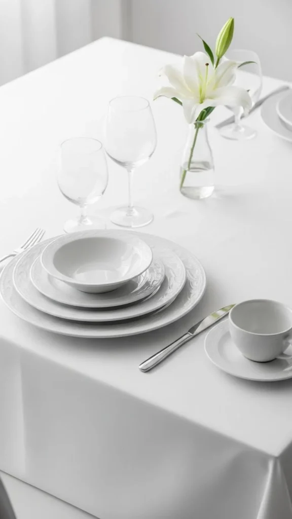 Fully White Minimalist Look