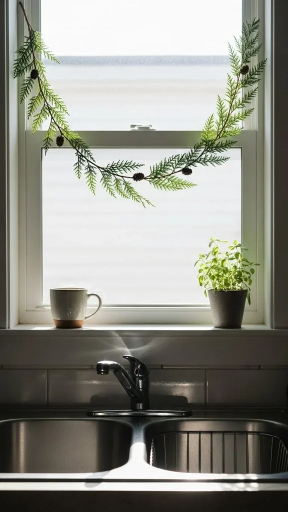 Garland Along the Window Frame