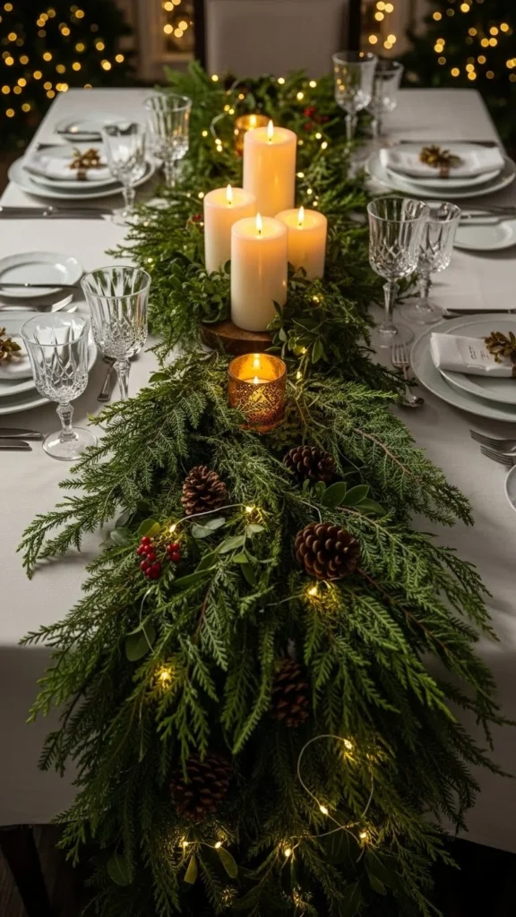 Garland Draped Over the Table Edges