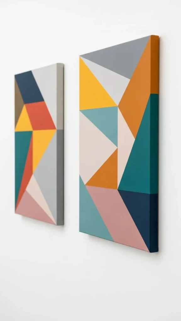 Geometric Canvas Diptych