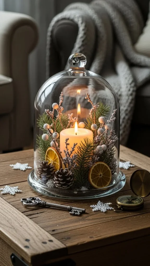 Glass Cloche With Seasonal Pieces
