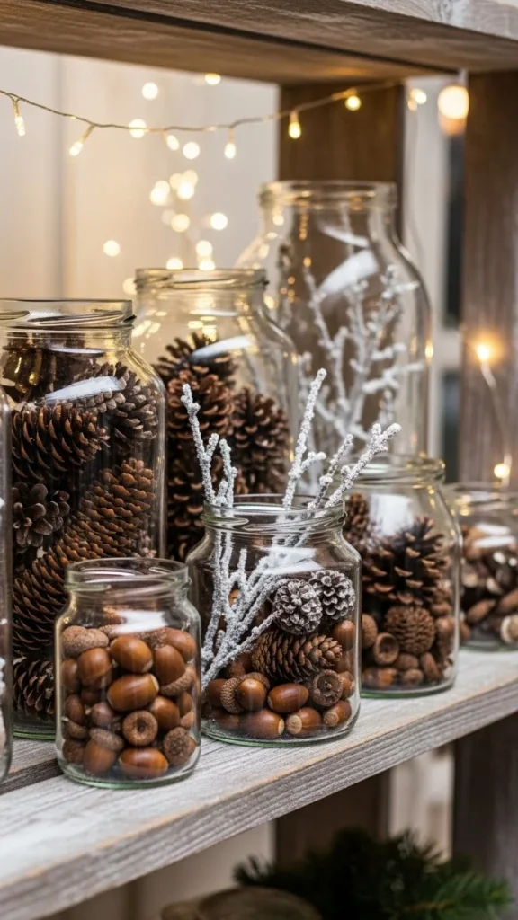 Glass Jars Filled with Natural Finds