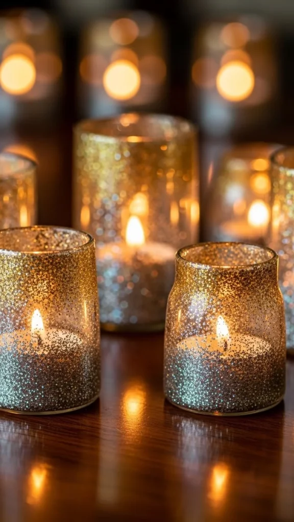Glitter Dipped Jars