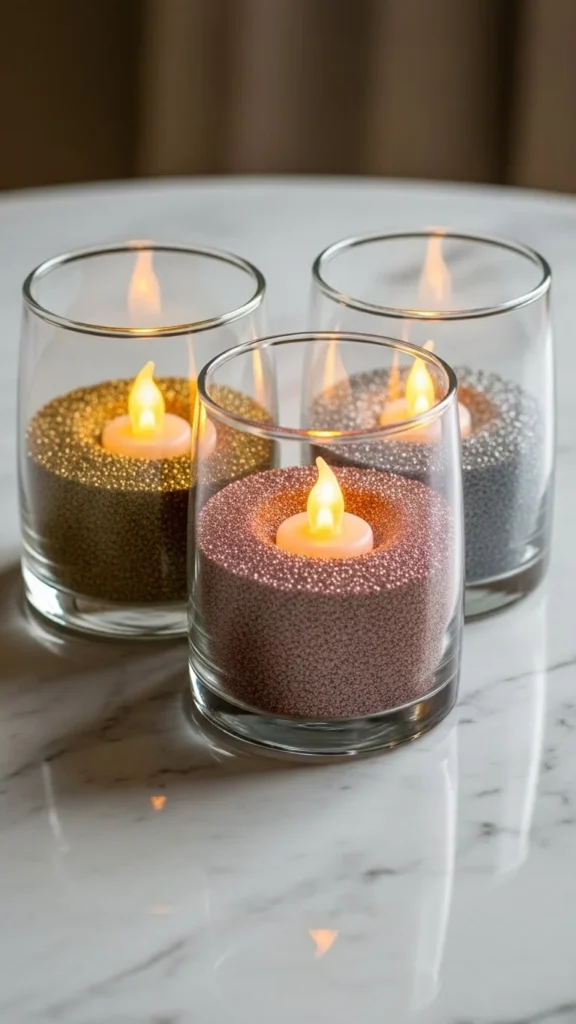 Glitter Sand Candle Trio