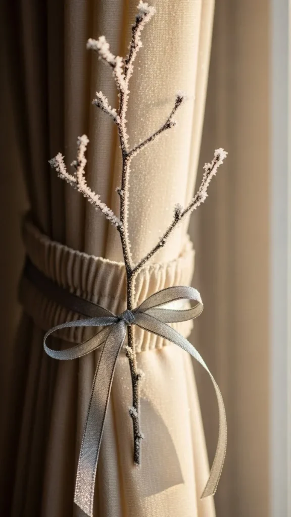 Glittered Branch Tiebacks