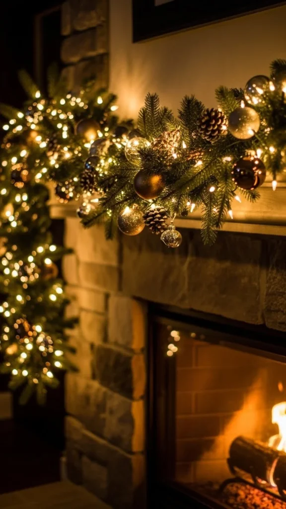 Glowing Garland Mantel