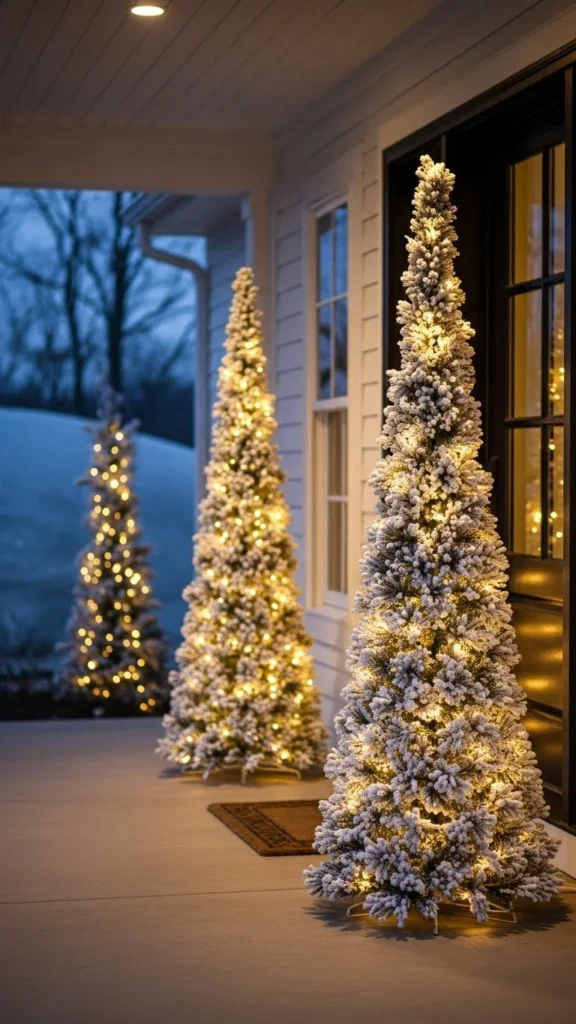 Glowing Porch Tree Cones
