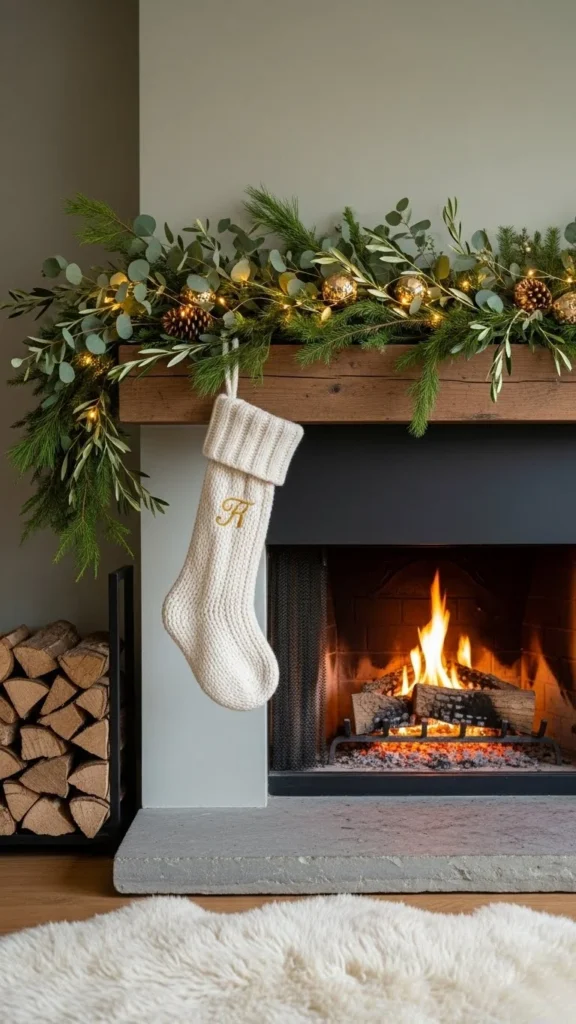 Gold & Green Mantel Styling