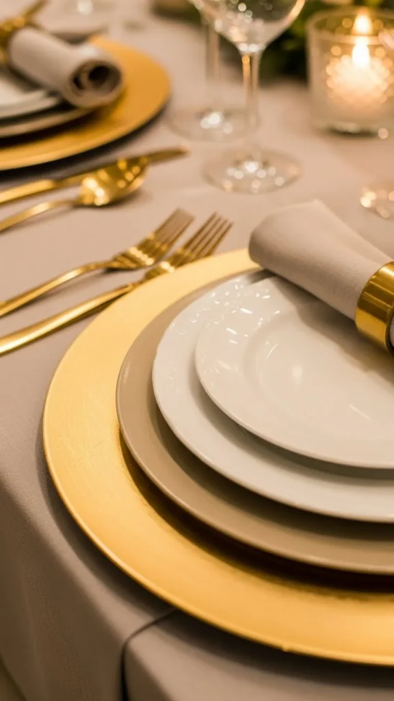 Gold Layered Dinner Table Setup